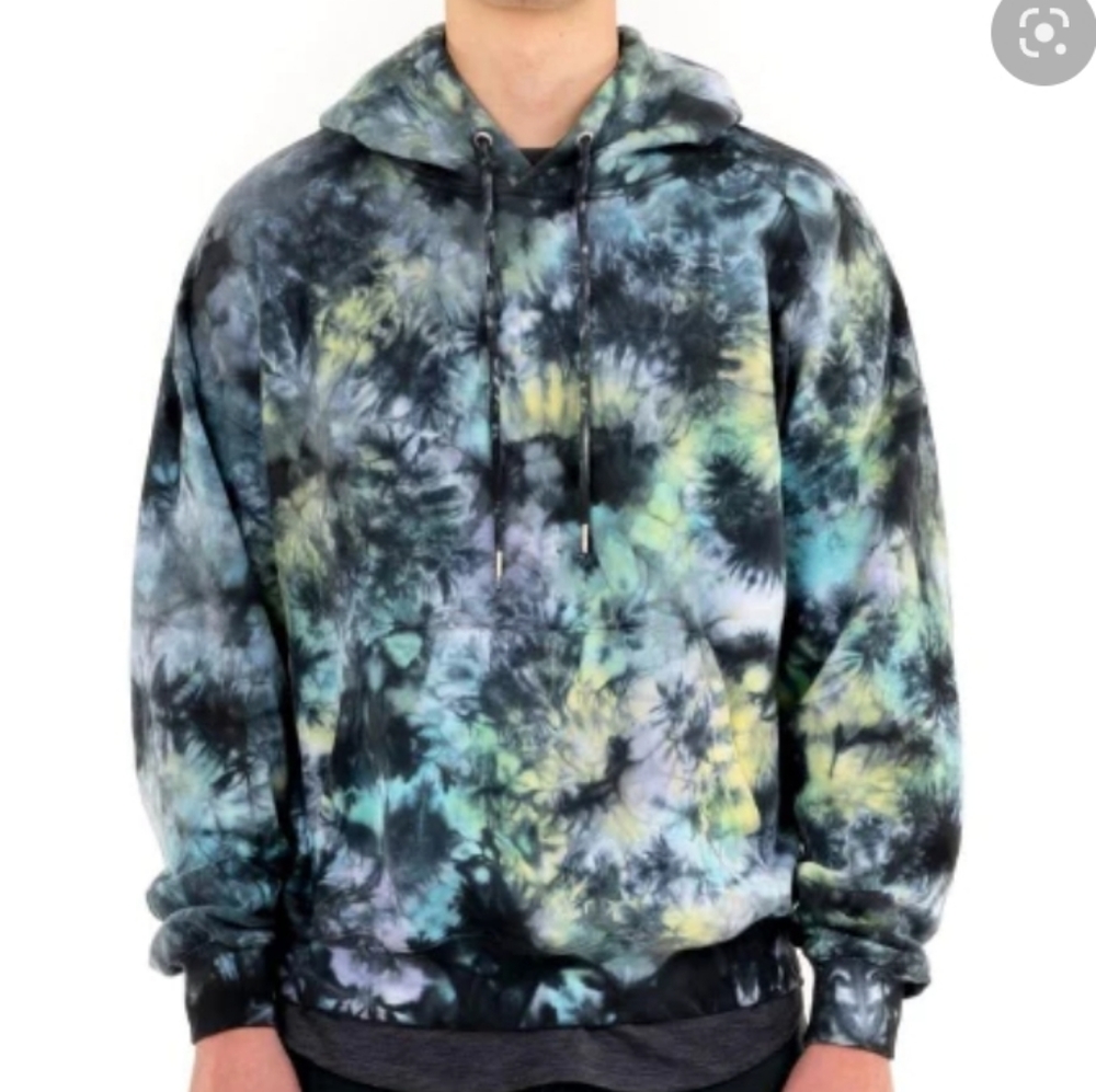 KUWALLA TEE Men Tie-dye Hoodie with Kangaroo Pockets Size L.